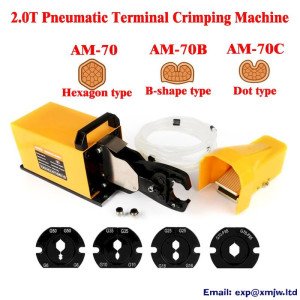 2.0T Pneumatic Terminal Crimping Machine Tool AM-70 Crimping Non-insulated Cable Lugs 6-70mm2 Heavy Duty Cold Clamp Crimper