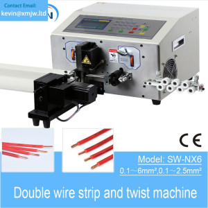 0.1-6mm2 High Output Double Wire Stripping and Twist Machine  LCD English display Automatic Cable Strip Twist Machine