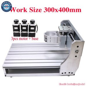 DIY 3040 CNC Frame 3 Axis for CNC Metal Wood Router Ball Trapezoidal Screw with Nema23 Stepper Motors Couplings of Woodworking