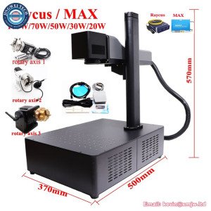 20W 30W 50W 70W 100W Raycus Max Fiber Laser Marking Cutting Machine Galvo Scanner for Jewerly Engraving with Ring Rotary Axis