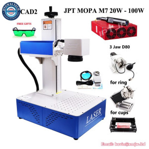 100W JPT MOPA M7 Fiber Laser Metal Cutting Marking Machine 50W 30W 20W Raycus Engraving Cutter Jewelry Engraver Rotary Axis