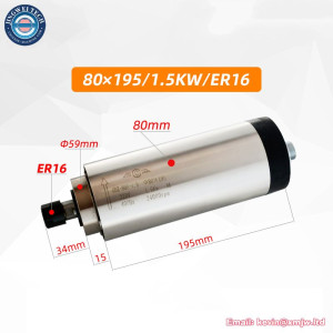 CNC 220V 2.2KW 1.5KW 800W Air Cooling Spindle 2200w Air-cooled Milling Spindle 65mm 80mm Diameter ER11 ER16 ER20 Collet Chuck