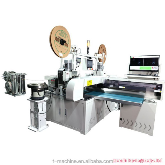 Fully automatic double-head wire dipping tin inserting plastic shell terminal machine twisting servo terminal crimping machine
